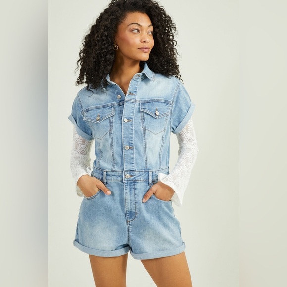 Altar'd State Pants - New with tags altard state Skylar denim romper